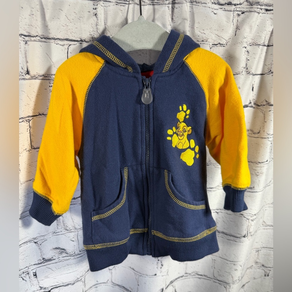 Disney The Lion King “Simba” Blue and Yellow Kids' Hoodie with Paw Design